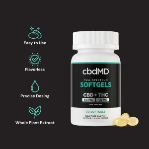 cbdMD Full Spectrum CBD Softgels **SALE 60% OFF $49.99 MSRP**